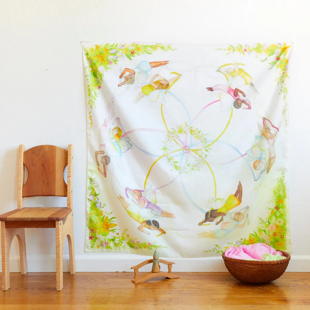 Large May Day Playsilk Set Of 8 With May Day Ring