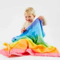 Rainbow Silk Baby Blanket