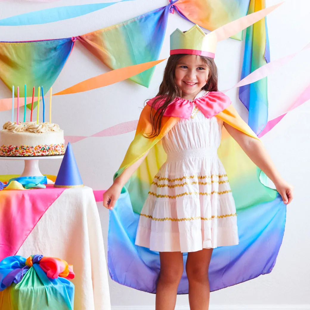 Rainbow Silk Cape