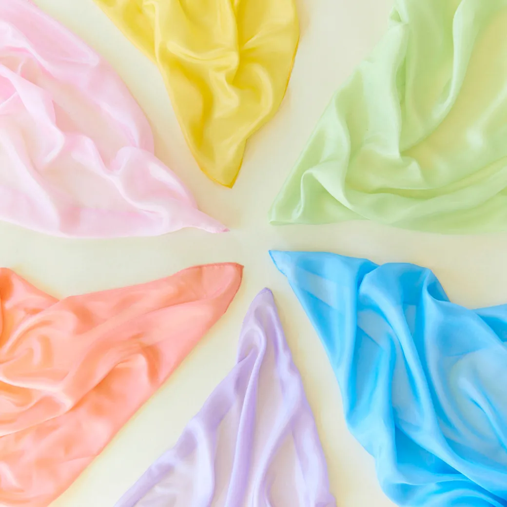 Set Of 17 Solid Color Playsilks